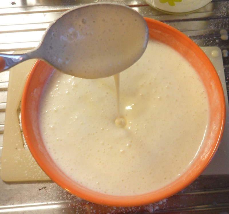 the gluten-free and lactose-free pancake batter is ready