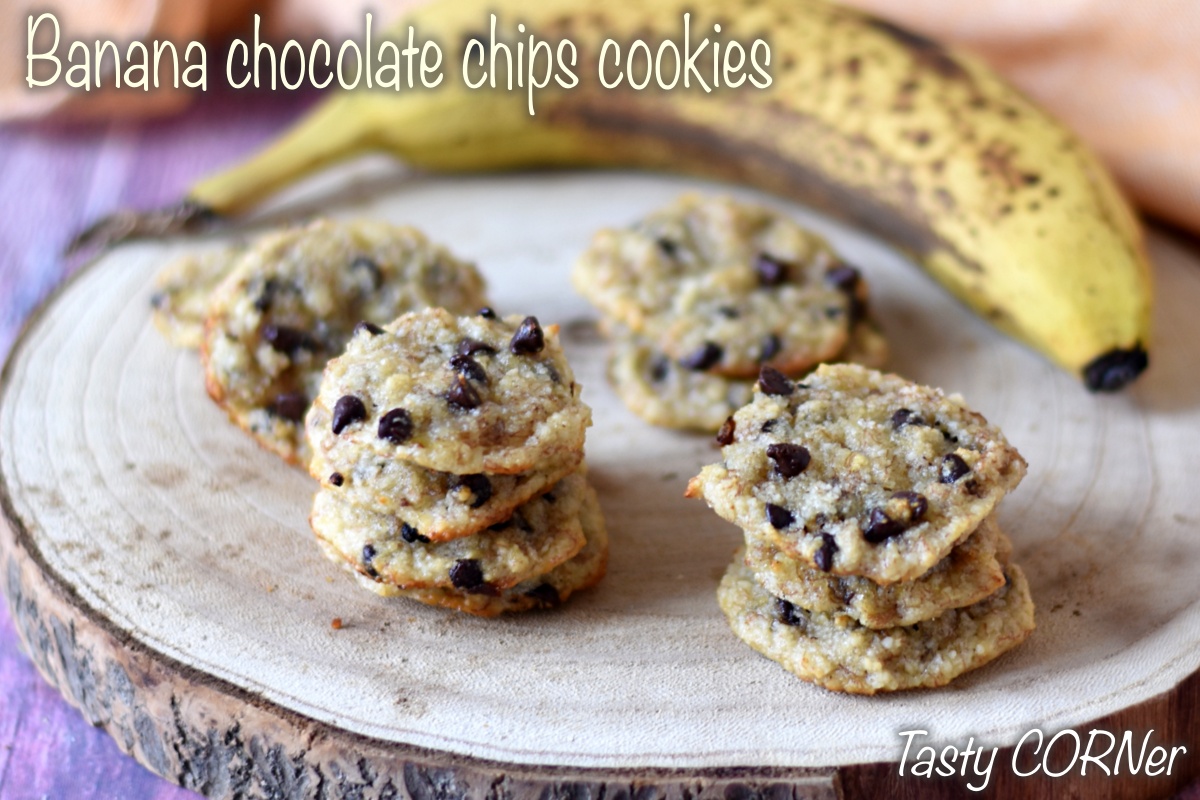 banana chocolate chips cookies flourless eggpless gluten-free dairy-free lactose-free recipe by tasty corner