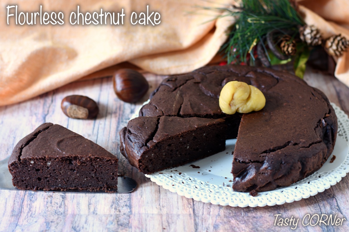 flourless chestnut cake with boiled chestnut and cocoa easy moist gluten-free no butter creamy chocolate cake by tasty corner