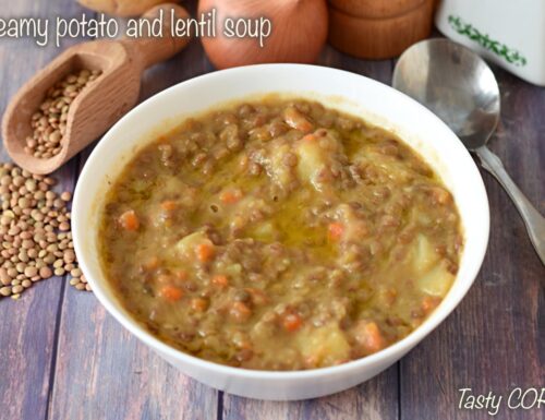 Creamy potato and lentil soup