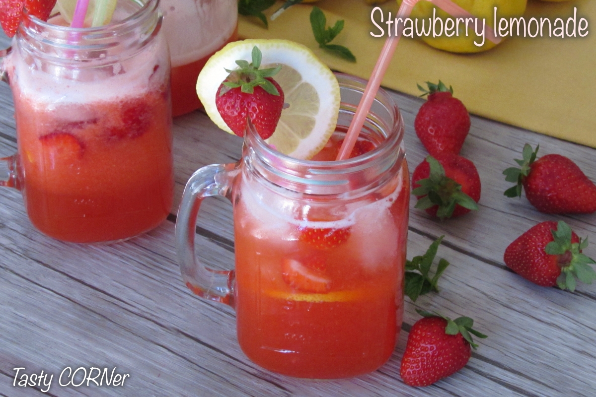strawberry lemonade recipe easy non-alcoholic summer drink by tasty corner