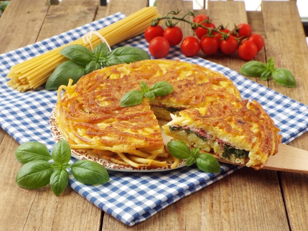 Stuffed Bucatini Omelet: A Recipe for Using Up Leftovers