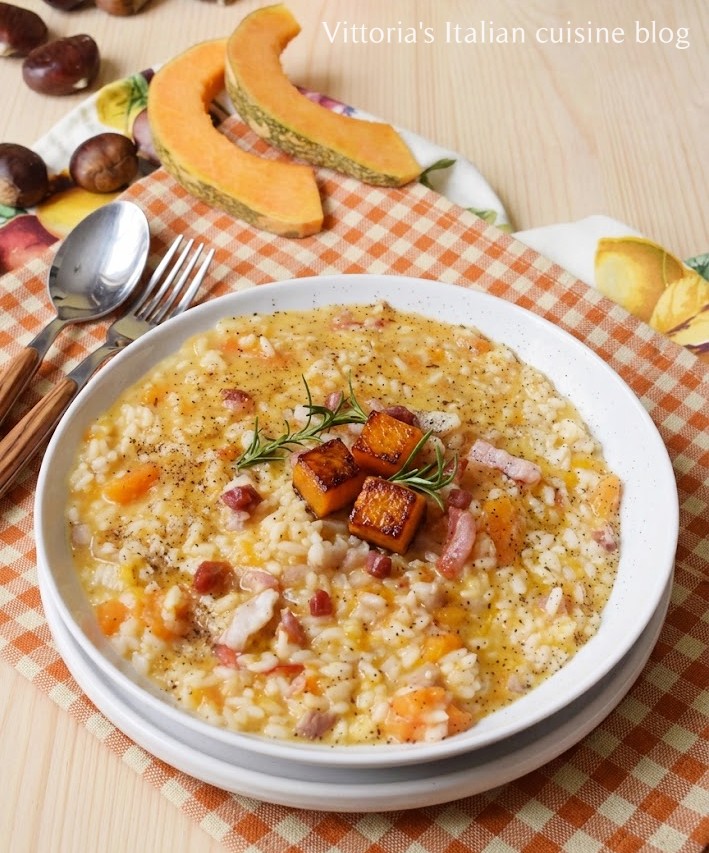 Risotto with speck and chestnuts is certainly a first course